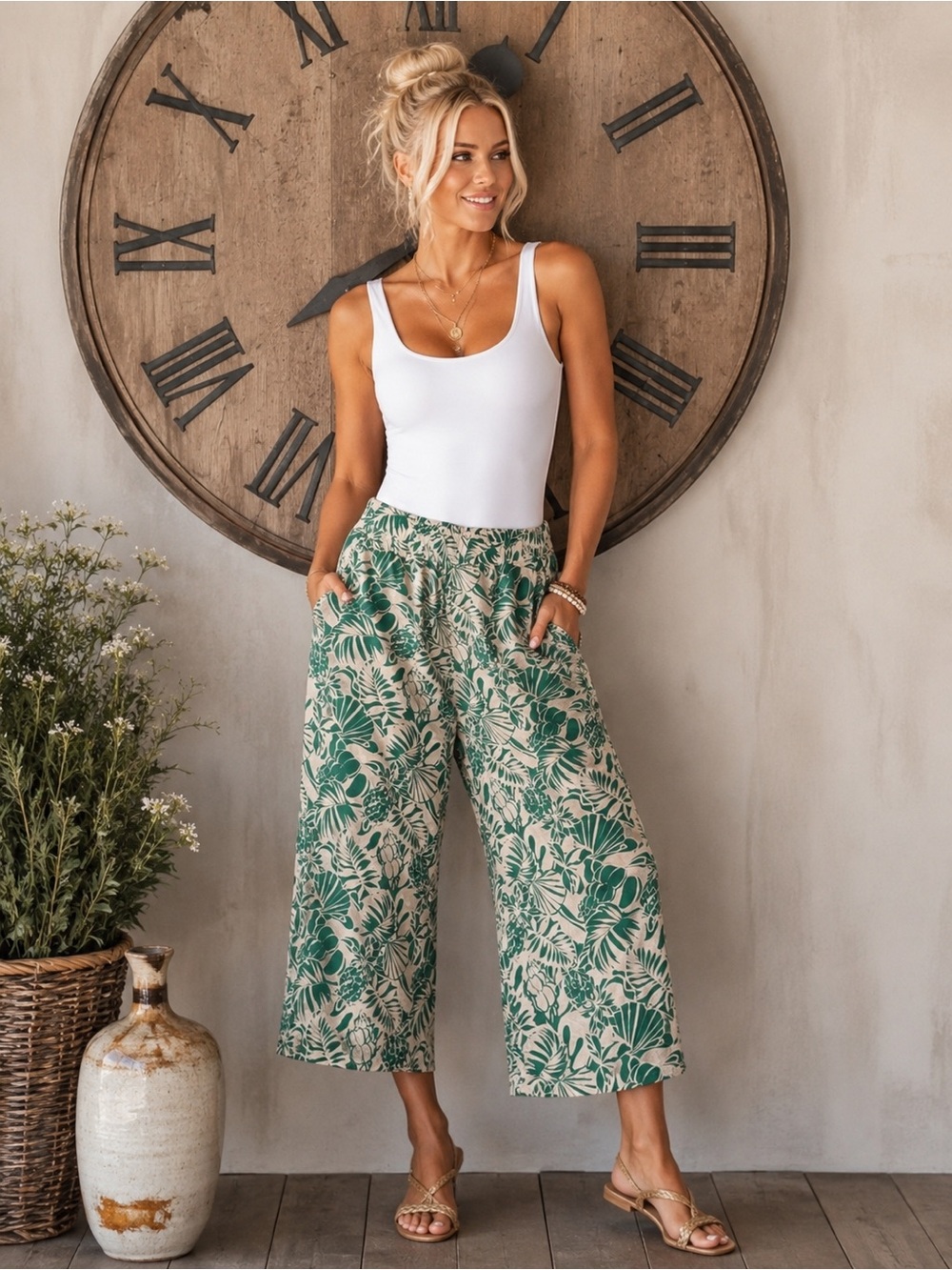 New Nicole Miller 100% Linen Pants Large